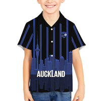 New Zealand Auckland Football Custom Kid Hawaiian Shirt Go City of Sails Est 2025 LT14 Kid Black - Polynesian Pride