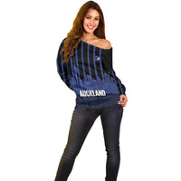 New Zealand Auckland Football Custom Off Shoulder Sweater Go City of Sails Est 2025 LT14 - Polynesian Pride