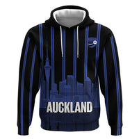 New Zealand Auckland Football Custom Zip Hoodie Go City of Sails Est 2025 LT14 Pullover Hoodie Black - Polynesian Pride