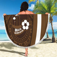 Bula Fiji Football Custom Beach Blanket One Vanua One Team Tapa Pattern