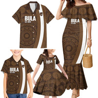 Bula Fiji Football Custom Family Matching Mermaid Dress and Hawaiian Shirt One Vanua One Team Tapa Pattern LT14 - Polynesian Pride