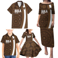 Bula Fiji Football Custom Family Matching Puletasi and Hawaiian Shirt One Vanua One Team Tapa Pattern LT14 - Polynesian Pride