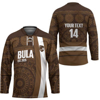 Bula Fiji Football Custom Hockey Jersey One Vanua One Team Tapa Pattern