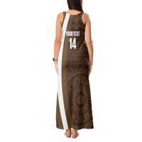 Bula Fiji Football Custom Tank Maxi Dress One Vanua One Team Tapa Pattern