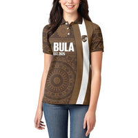 Bula Fiji Football Custom Women Polo Shirt One Vanua One Team Tapa Pattern