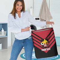 Hekari Papua New Guinea Football Custom Laundry Basket Go PNG Red Army LT14 - Polynesian Pride