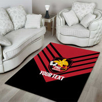 Hekari Papua New Guinea Football Custom Area Rug Go PNG Red Army LT14 - Polynesian Pride
