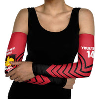 Hekari Papua New Guinea Football Custom Arm Sleeves Go PNG Red Army LT14 - Polynesian Pride