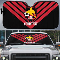 Hekari Papua New Guinea Football Custom Auto Sun Shade Go PNG Red Army LT14 Red - Polynesian Pride