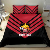 Hekari Papua New Guinea Football Custom Bedding Set Go PNG Red Army