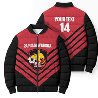Hekari Papua New Guinea Football Custom Bomber Puffer Jacket Go PNG Red Army