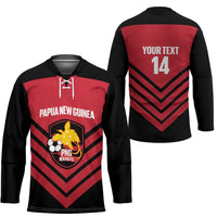 Hekari Papua New Guinea Football Custom Hockey Jersey Go PNG Red Army LT14 - Polynesian Pride