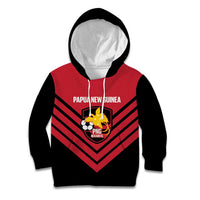 Hekari Papua New Guinea Football Custom Kid Hoodie Go PNG Red Army LT14 Hoodie Red - Polynesian Pride