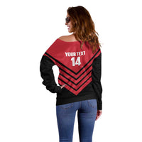 Hekari Papua New Guinea Football Custom Off Shoulder Sweater Go PNG Red Army