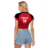 Hekari Papua New Guinea Football Custom Raglan Cropped T Shirt Go PNG Red Army LT14 - Polynesian Pride