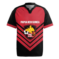 Hekari Papua New Guinea Football Custom Rugby Jersey Go PNG Red Army LT14 Red - Polynesian Pride