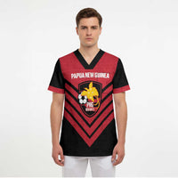 Hekari Papua New Guinea Football Custom Scrub Top Go PNG Red Army