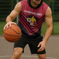 Hekari Papua New Guinea Football Custom Sleeveless Hoodie Go PNG Red Army LT14 - Polynesian Pride