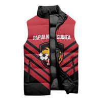 Hekari Papua New Guinea Football Custom Sleeveless Puffer Jacket Go PNG Red Army LT14 - Polynesian Pride