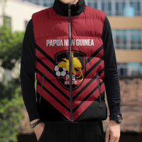 Hekari Papua New Guinea Football Custom Sleeveless Puffer Jacket Go PNG Red Army LT14 - Polynesian Pride