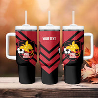 Hekari Papua New Guinea Football Custom Tumbler With Handle Go PNG Red Army LT14 - Polynesian Pride