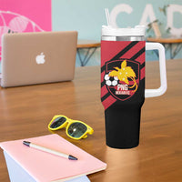 Hekari Papua New Guinea Football Custom Tumbler With Handle Go PNG Red Army LT14 - Polynesian Pride