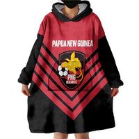 Hekari Papua New Guinea Football Custom Wearable Blanket Hoodie Go PNG Red Army LT14 - Polynesian Pride