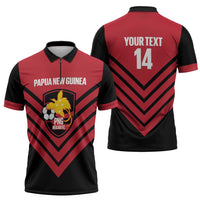 Hekari Papua New Guinea Football Custom Zipper Polo Shirt Go PNG Red Army LT14 - Polynesian Pride