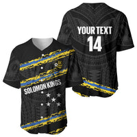 Kings Solomon Islands Football Custom Baseball Jersey Come On Solomons Polynesian Grunge Style