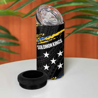 Kings Solomon Islands Football Custom 4 in 1 Can Cooler Tumbler Come On Solomons Polynesian Grunge Style LT14 - Polynesian Pride
