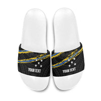 Kings Solomon Islands Football Custom Slide Sandals Come On Solomons Polynesian Grunge Style