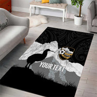 New Zealand South Island Football Custom Area Rug Aoraki Mount Cook With Kiwi Maori Pattern LT14 - Polynesian Pride