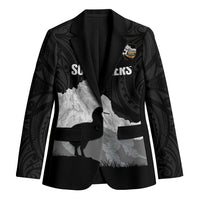 New Zealand South Island Football Custom Blazer Aoraki Mount Cook With Kiwi Maori Pattern LT14 Unisex Black - Polynesian Pride