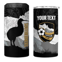 New Zealand South Island Football Custom 4 in 1 Can Cooler Tumbler Aoraki Mount Cook With Kiwi Maori Pattern LT14 One Size: 16 oz Black - Polynesian Pride