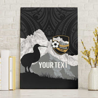 New Zealand South Island Football Custom Canvas Wall Art Aoraki Mount Cook With Kiwi Maori Pattern LT14 Without Frame Black - Polynesian Pride