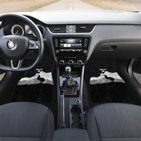 New Zealand South Island Football Custom Car Mats Aoraki Mount Cook With Kiwi Maori Pattern LT14 Set 2pcs - Front Black - Polynesian Pride