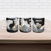 New Zealand South Island Football Custom Ceramic Mug Aoraki Mount Cook With Kiwi Maori Pattern