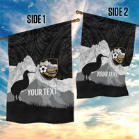 New Zealand South Island Football Custom Garden Flag Aoraki Mount Cook With Kiwi Maori Pattern