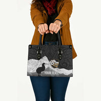 New Zealand South Island Football Custom Leather Bag Aoraki Mount Cook With Kiwi Maori Pattern LT14 - Polynesian Pride