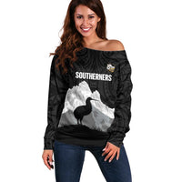 New Zealand South Island Football Custom Off Shoulder Sweater Aoraki Mount Cook With Kiwi Maori Pattern