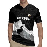 New Zealand South Island Football Custom Rugby Jersey Aoraki Mount Cook With Kiwi Maori Pattern LT14 - Polynesian Pride
