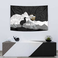 New Zealand South Island Football Custom Tapestry Aoraki Mount Cook With Kiwi Maori Pattern