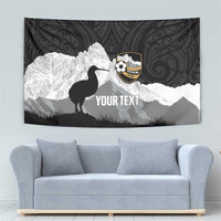 New Zealand South Island Football Custom Tapestry Aoraki Mount Cook With Kiwi Maori Pattern