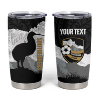 New Zealand South Island Football Custom Tumbler Cup Aoraki Mount Cook With Kiwi Maori Pattern LT14 Black - Polynesian Pride