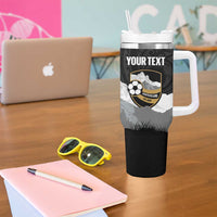 New Zealand South Island Football Custom Tumbler With Handle Aoraki Mount Cook With Kiwi Maori Pattern LT14 - Polynesian Pride