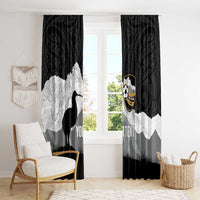 New Zealand South Island Football Custom Window Curtain Aoraki Mount Cook With Kiwi Maori Pattern LT14 - Polynesian Pride