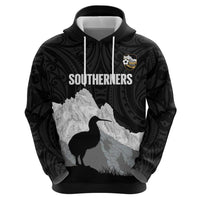 New Zealand South Island Football Custom Zip Hoodie Aoraki Mount Cook With Kiwi Maori Pattern LT14 - Polynesian Pride