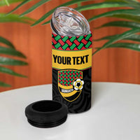 Vanuatu Football Custom 4 in 1 Can Cooler Tumbler Go Chiefs Basket-weave Pattern