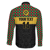 Vanuatu Football Custom Family Matching Long Sleeve Bodycon Dress and Hawaiian Shirt Go Chiefs Basket-weave Pattern LT14 - Polynesian Pride