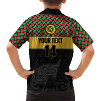 Vanuatu Football Custom Family Matching Off Shoulder Short Dress and Hawaiian Shirt Go Chiefs Basket-weave Pattern